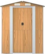Tuinhuis Donkerbruin 192x357x223 Cm Gegalvaniseerd Staal - Afbeelding 4