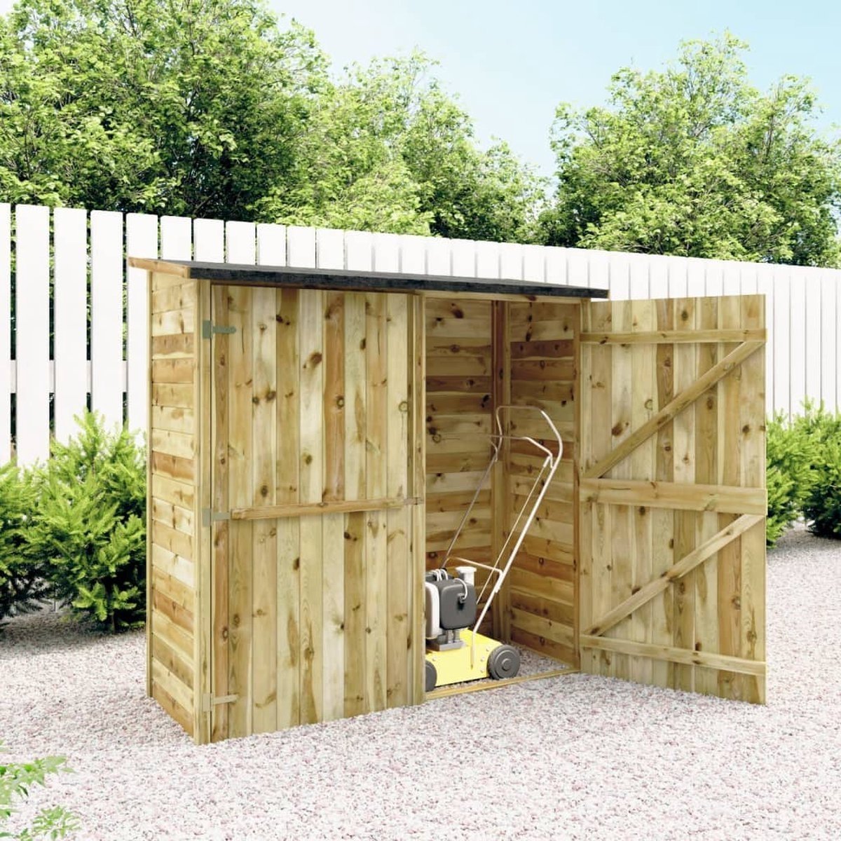 1200x1200 (1) Tuinschuur geïmpregneerd grenenhout 182x76x175 cm - Afbeelding 1