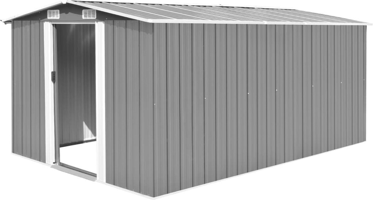1200x645 Tuinhuis 257 x 392 x 181 cm Metaalgrijs - Afbeelding 1
