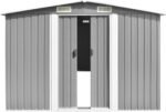 Tuinhuis 257 x 392 x 181 cm Metaalgrijs - Afbeelding 4