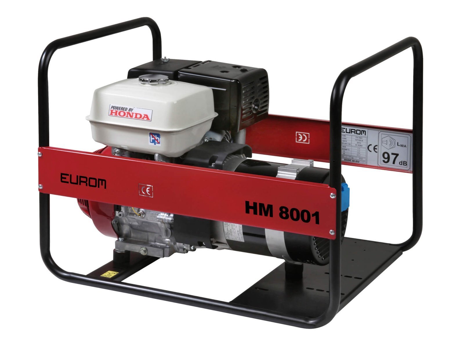 226 EUROM Benzine-aggregaat HM8001E met Honda-motor, elektrische start - Afbeelding 1