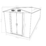 vidaXL Tuinschuur 257x580x181 cm Metaal - Afbeelding 2