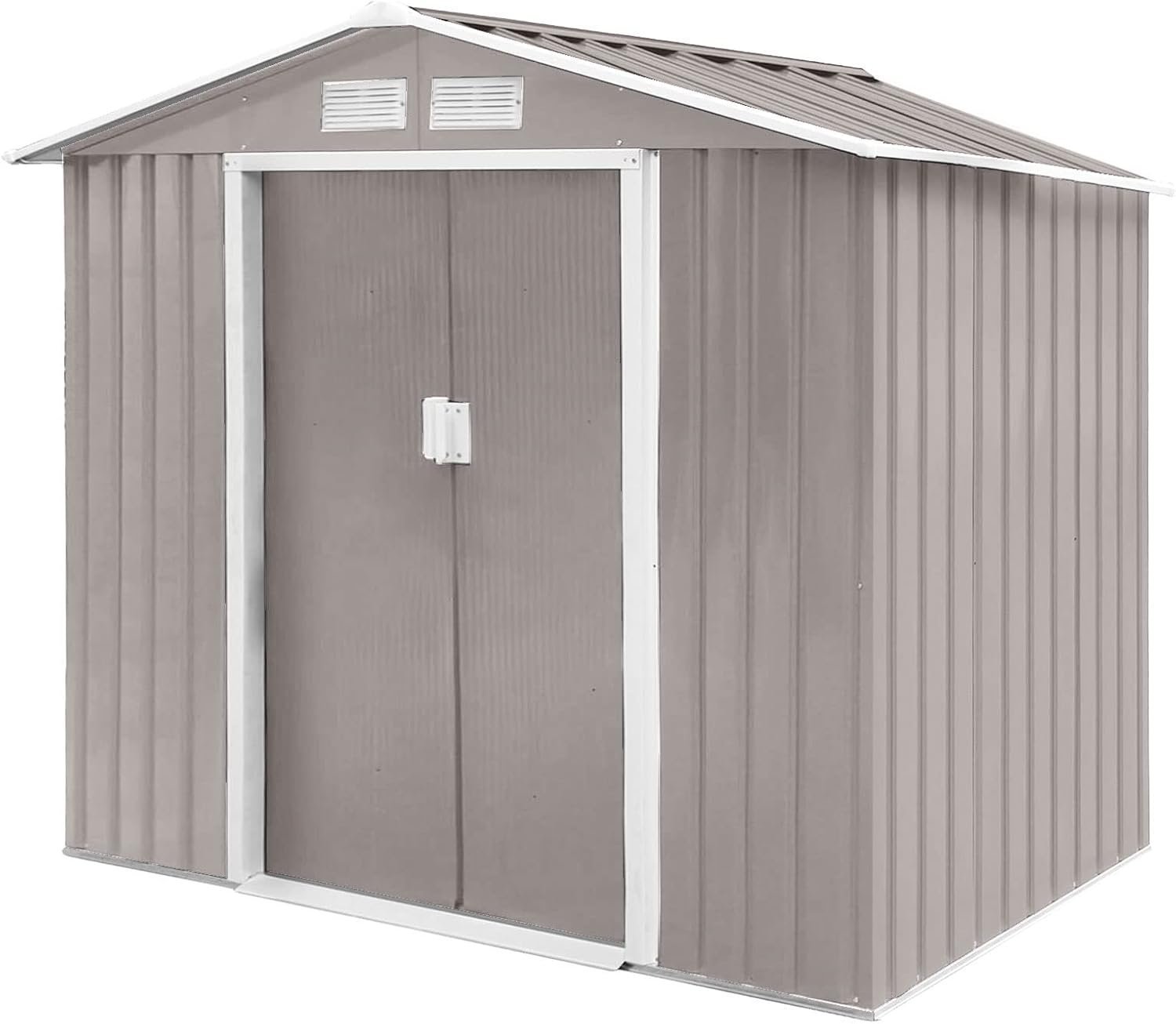 407 HATTORO S300 gereedschapsschuur tuinhuis schuur 15 m³ lichtgrijs - Afbeelding 1