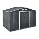 Tuinhuis tuinschuur met schuifdeur 277x191x192 cm 9 m³ donkergrijs