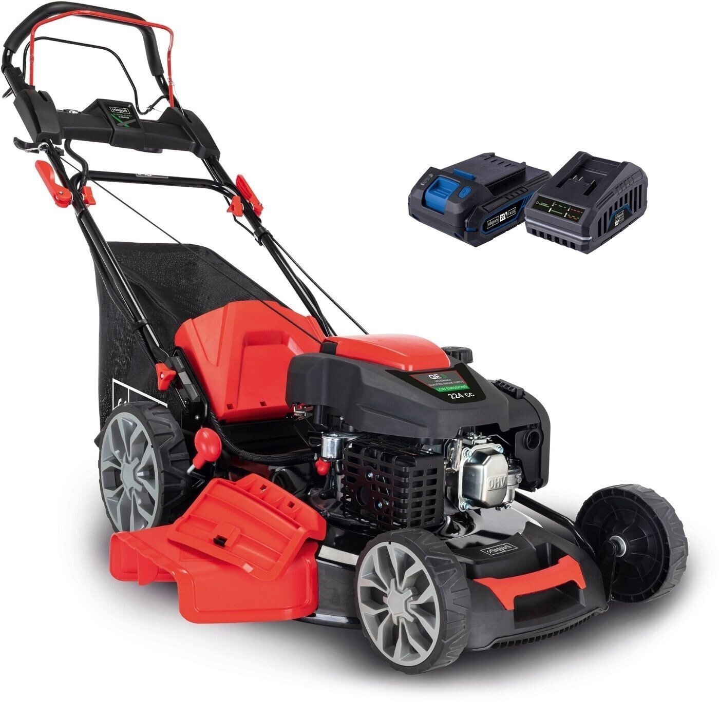 550e8f44-3d40-4735-ab97-9893a07da4ae Scheppach 5911276903 MS225-56E 224cc 3kW benzine hybride grasmaaier - Afbeelding 1