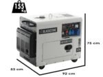 Blackstone SGB 6000 D-ES - Stille dieselstroomgenerator met AVR 5,3 kW - Continu 5 kW Eenfase - Afbeelding 2