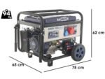 BullMach AMBRA 9500 E-3 Benzinegenerator met wielen en AVR 7,5 kW - Afbeelding 2