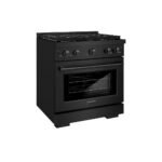 ZLINE 30 inch 4,2 cu. ft. Paramount Dual Fuel-fornuis met 4-pits gaskookplaat en elektrische heteluchtoven in zwart roestvrij staal (SDRB-30) - Afbeelding 6