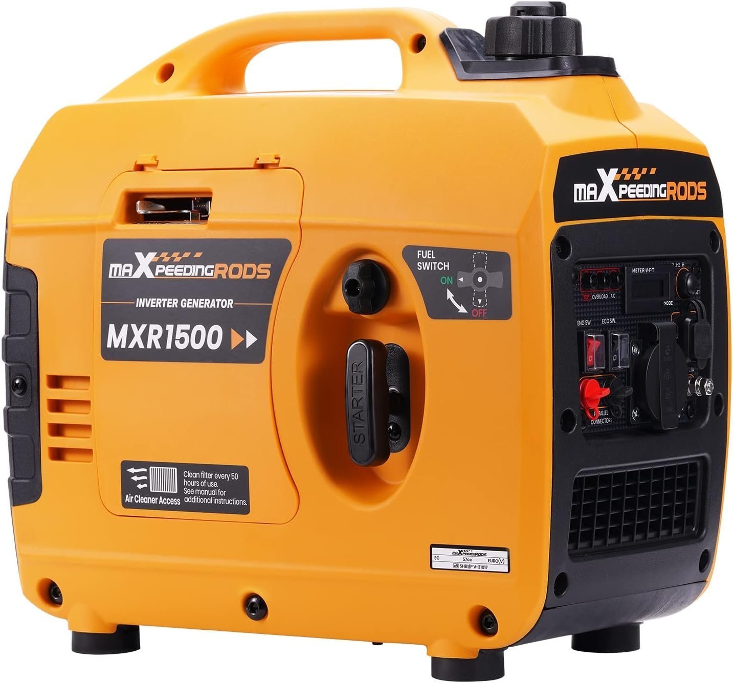 71JBsXCtrmL._AC_SL1500_ 1200W benzinegenerator 230V stille draagbare lichtgewicht generator met USB-uitgangen voor thuis en camping Maxpeedingrods - Afbeelding 1