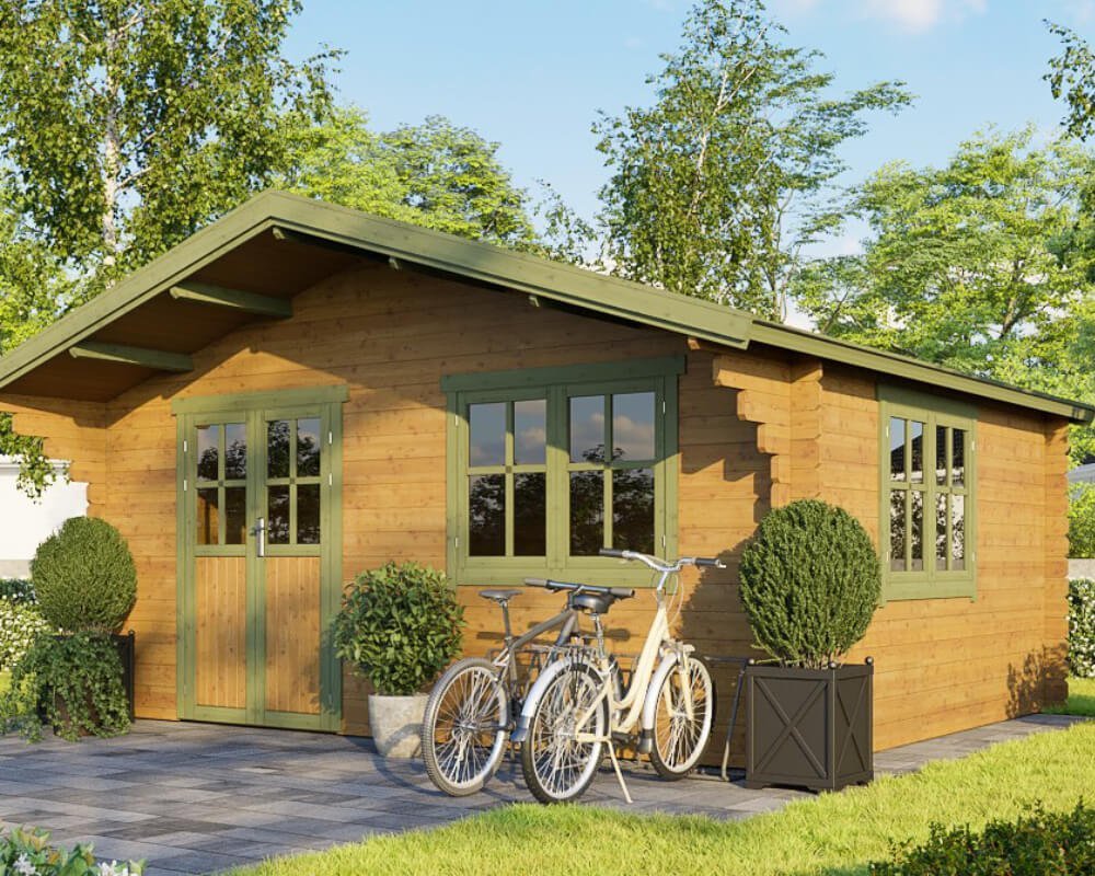 Gartenstar-5x4-00 Tuinhuisje Houten schuur Blokhut 5x4m 35mm - Afbeelding 1