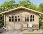 Tuinhuisje Houten schuurtje Gereedschapshuisje Blokhut 4x4m 28mm - Afbeelding 6