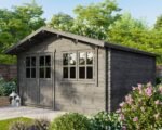Tuinhuisje Houten schuurtje Gereedschapshuisje Blokhut 4x4m 28mm - Afbeelding 5