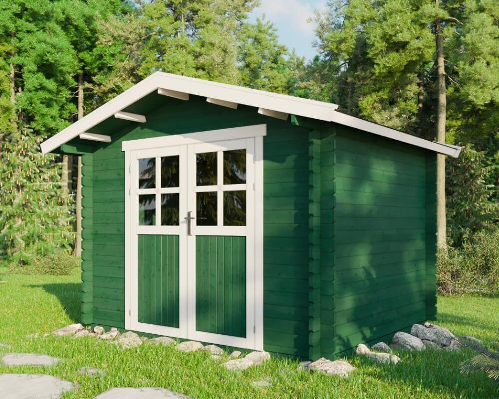 Toronto-01-1000x800px Tuinhuisje Houten schuur Gereedschapsschuur Blokhut 3x2,5m 28mm - Afbeelding 1