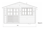 Tuinhuisje Houten schuurtje Gereedschapshuisje Blokhut 4x4m 28mm - Afbeelding 2