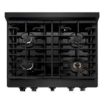 ZLINE 30 inch 4,2 cu. ft. Paramount Dual Fuel-fornuis met 4-pits gaskookplaat en elektrische heteluchtoven in zwart roestvrij staal (SDRB-30) - Afbeelding 4