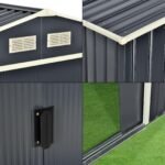 Tuinhuis tuinschuur met schuifdeur 277x191x192 cm 9 m³ donkergrijs - Afbeelding 3
