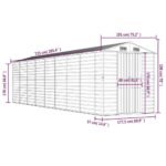 vidaXL Tuinschuur 191x725x198 cm gegalvaniseerd staal antracietkleurig - Afbeelding 2