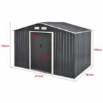 Tuinhuis tuinschuur met schuifdeur 277x191x192 cm 9 m³ donkergrijs - Afbeelding 7
