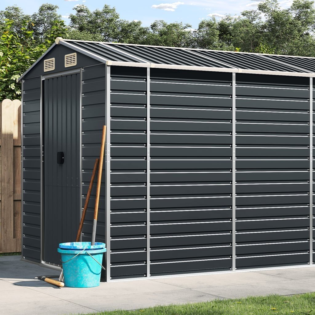 c07b8261-3802-4f1f-a90a-decc2d52d801 vidaXL Tuinschuur 191x725x198 cm gegalvaniseerd staal antracietkleurig - Afbeelding 1