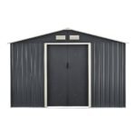 Tuinhuis tuinschuur met schuifdeur 277x191x192 cm 9 m³ donkergrijs - Afbeelding 4