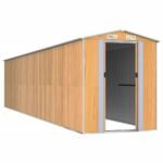 Tuinhuis Lichtbruin 192x855x223 cm Gegalvaniseerd staal - Afbeelding 5