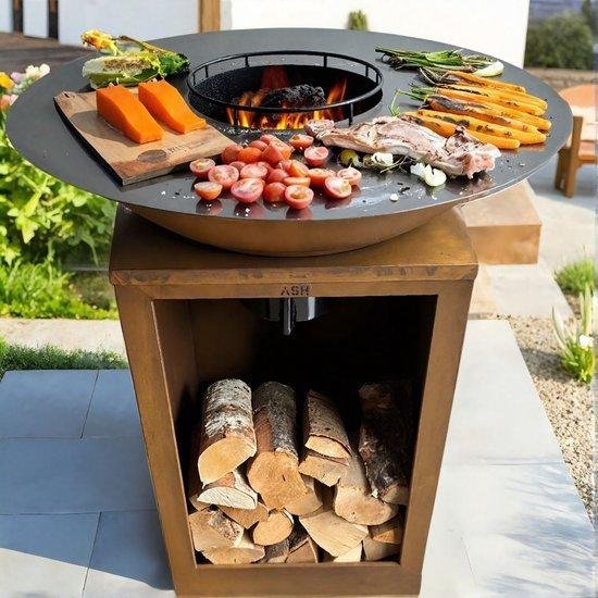 98.jpg ASH Phoenix XXL Cortenstaal Plancha barbecue met grillring - Afbeelding 1