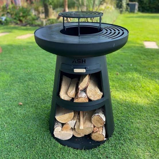 qe.jpg ASH Plancha BBQ Grill Vuurschaal Barbecue Zwart Grillplaat - Afbeelding 1